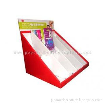 Red Recyclable Corrugated Cardboard Counter Displays Brochu